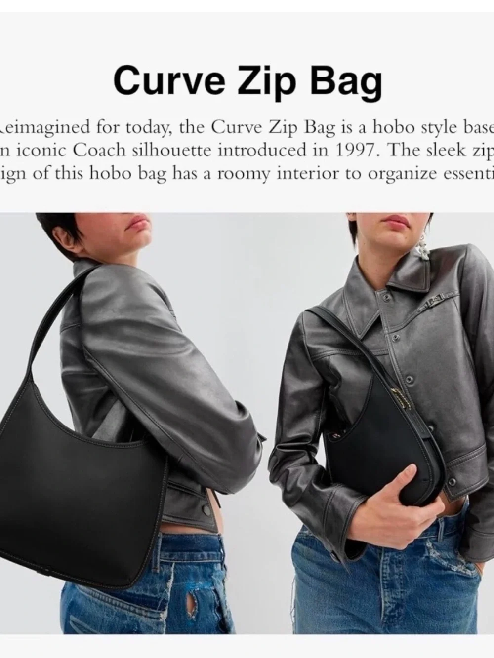 Coach Curve Zip Bag in Black